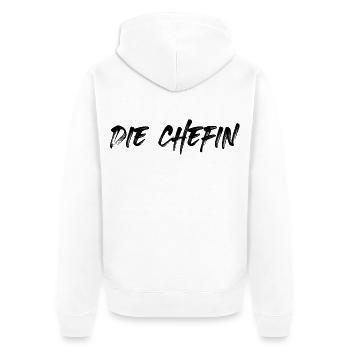 Die Chefin - Unisex Premium Bio Zip Hoodie - Weiß - Hinten - Thijin (182cm)