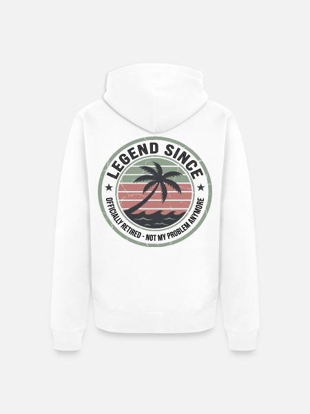 Retro Palmeninsel Sunset - Unisex Premium Bio Zip Hoodie - Weiß
