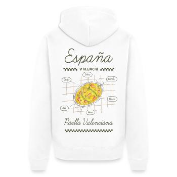 Valencianische Paella - Unisex Premium Bio Zip Hoodie - Weiß - Hinten - Thijin (182cm)