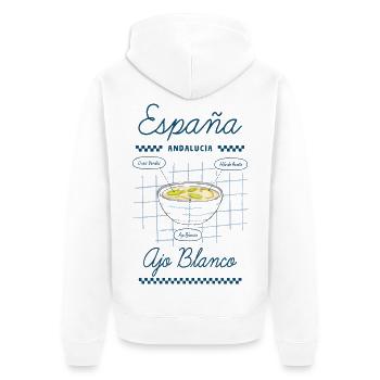 Weißer Knoblauch - Unisex Premium Bio Zip Hoodie - Weiß - Hinten - Thijin (182cm)