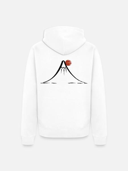 Mount Fuji - Unisex Premium Bio Zip Hoodie - Weiß