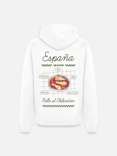Huhn mit Chilindrón - Unisex Premium Bio Zip Hoodie - Weiß
