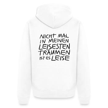 Laute Gedanken leise Träume - Unisex Premium Bio Zip Hoodie - Weiß - Hinten - Thijin (182cm)
