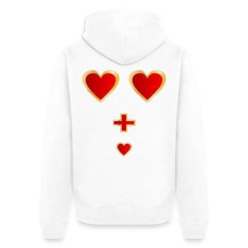 Baby verkünden, Familiennachwuchs - Unisex Premium Bio Zip Hoodie - Weiß - Hinten - Thijin (182cm)