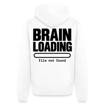 Gehirn lädt – Datei nicht gefunden, lustiger Nerd - Unisex Premium Bio Zip Hoodie - Weiß - Hinten - Thijin (182cm)