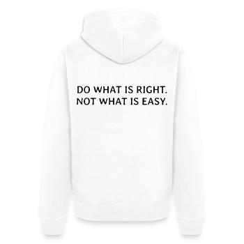 Mindset Spruch - Unisex Premium Bio Zip Hoodie - Weiß - Hinten - Thijin (182cm)