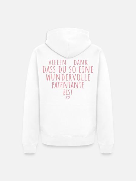 Beste Patentante Herz Dankeschön Tante - Unisex Premium Bio Zip Hoodie - Weiß