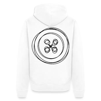 Knopf handgezeichnet - Unisex Premium Bio Zip Hoodie - Weiß - Hinten - Thijin (182cm)