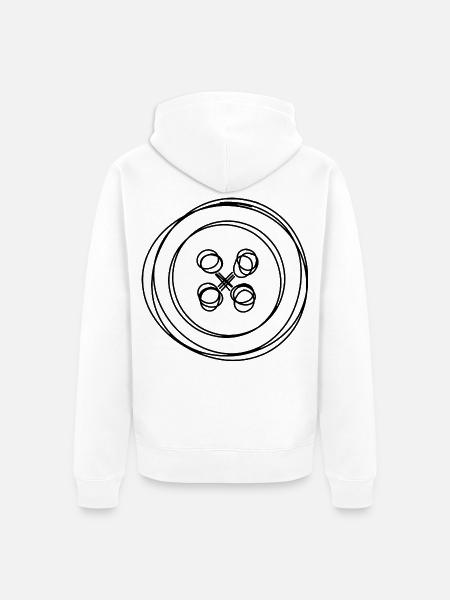 Knopf handgezeichnet - Unisex Premium Bio Zip Hoodie - Weiß