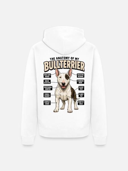 Lustiges Hundetraining Bullterrier Hundebesitzer - Unisex Premium Bio Zip Hoodie - Weiß