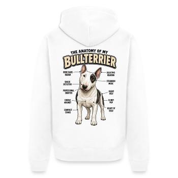 Lustiges Bullterrier Anatomie Hundebesitzer Spruch - Unisex Premium Bio Zip Hoodie - Weiß - Hinten - Thijin (182cm)