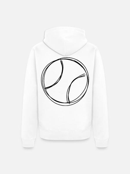 Tennisball handgezeichnet - Unisex Premium Bio Zip Hoodie - Weiß