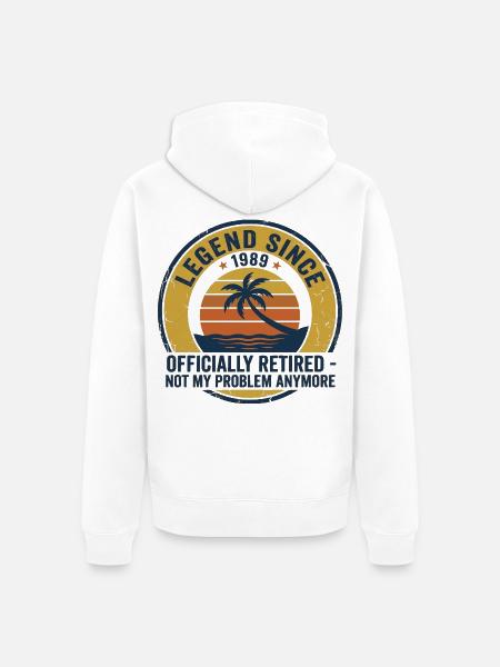 Legende Seit 1989 Ruhestand - Unisex Premium Bio Zip Hoodie - Weiß