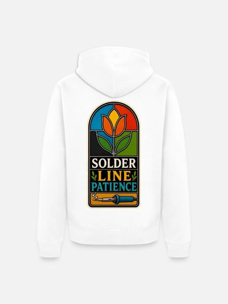SOLDER LINE PATIENCE Geduld - Unisex Premium Bio Zip Hoodie - Weiß