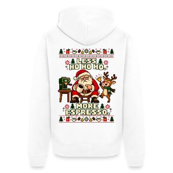 Weihnachten Espresso Kaffee Santa - Unisex Premium Bio Zip Hoodie - Weiß - Hinten - Thijin (182cm)