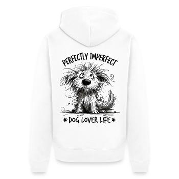 Sketch Furry Dog - Unisex Premium Bio Zip Hoodie - Weiß - Hinten - Thijin (182cm)