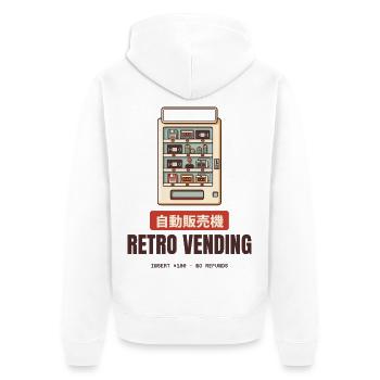 Retro-Verkaufsautomaten-Diskettekassette Japan - Unisex Premium Bio Zip Hoodie - Weiß - Hinten - Thijin (182cm)