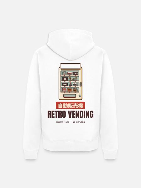 Retro-Verkaufsautomaten-Diskettekassette Japan - Unisex Premium Bio Zip Hoodie - Weiß