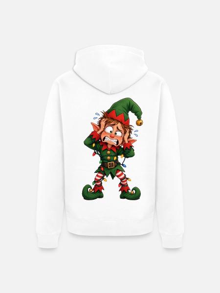 Gestresster Wichtel - Unisex Premium Bio Zip Hoodie - Weiß