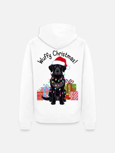 Hund Weihnachten Hunde Weihnachtspullover - Unisex Premium Bio Zip Hoodie - Weiß