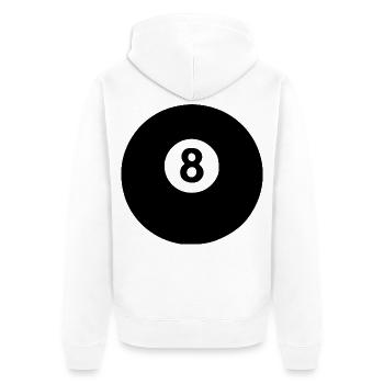 Billardkugel Billard Geschenk - Unisex Premium Bio Zip Hoodie - Weiß - Hinten - Thijin (182cm)