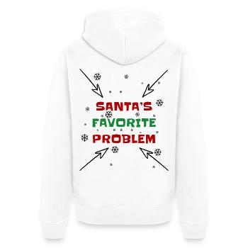 Santas Lieblingsproblem - Unisex Premium Bio Zip Hoodie - Weiß - Hinten - Thijin (182cm)