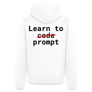 Lerne das Aufforderungsschreiben - Unisex Premium Bio Zip Hoodie - Weiß - Hinten - Thijin (182cm)