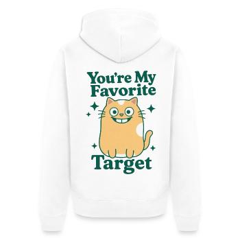 You're My Favorite Target - Unisex Premium Bio Zip Hoodie - Weiß - Hinten - Thijin (182cm)