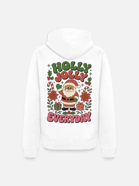 Holly Jolly Everyday - Unisex Premium Bio Zip Hoodie - Weiß