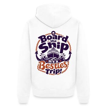 Board the Ship Besties Trip - Unisex Premium Bio Zip Hoodie - Weiß - Hinten - Thijin (182cm)