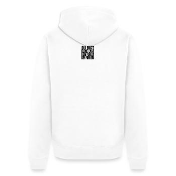 Du bist keine Last – Mutmacher & Selbstwert | AMFI - Unisex Premium Bio Zip Hoodie - Weiß - Hinten - Thijin (182cm)