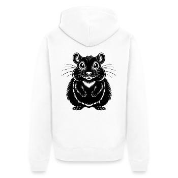 Hamster - Unisex Premium Bio Zip Hoodie - Weiß - Hinten - Thijin (182cm)