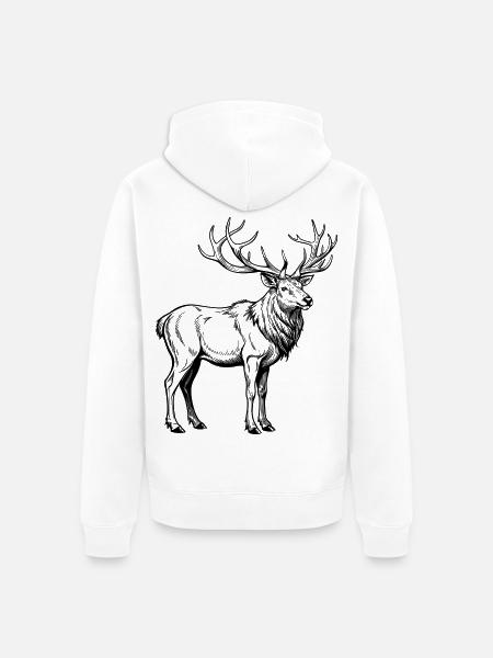 Elchhorn - Unisex Premium Bio Zip Hoodie - Weiß