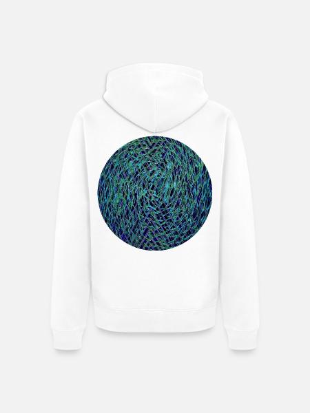 Neon Kaleidoskop Geometrie - Unisex Premium Bio Zip Hoodie - Weiß