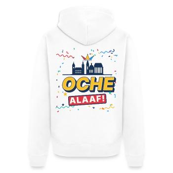 Oche Alaaf Retro Aachen Karneval Skyline Konfetti - Unisex Premium Bio Zip Hoodie - Weiß - Hinten - Thijin (182cm)