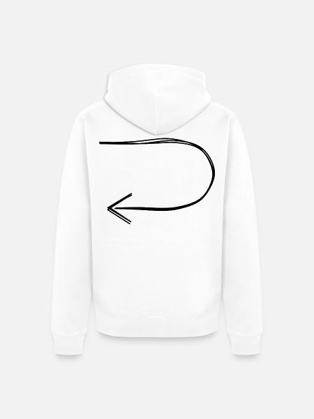 Wendepfeil handgezeichnet - Unisex Premium Bio Zip Hoodie - Weiß