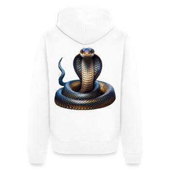 Schlange Indien - Unisex Premium Bio Zip Hoodie - Weiß - Hinten - Thijin (182cm)