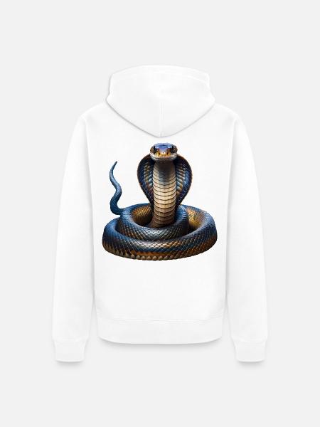 Schlange Indien - Unisex Premium Bio Zip Hoodie - Weiß