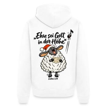 Chor Weihnachten Sopran Schaf Kirchenchor Geschenk - Unisex Premium Bio Zip Hoodie - Weiß - Hinten - Thijin (182cm)