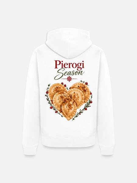 Pierogi-Saison polnisches Weihnachtsessen-Design - Unisex Premium Bio Zip Hoodie - Weiß