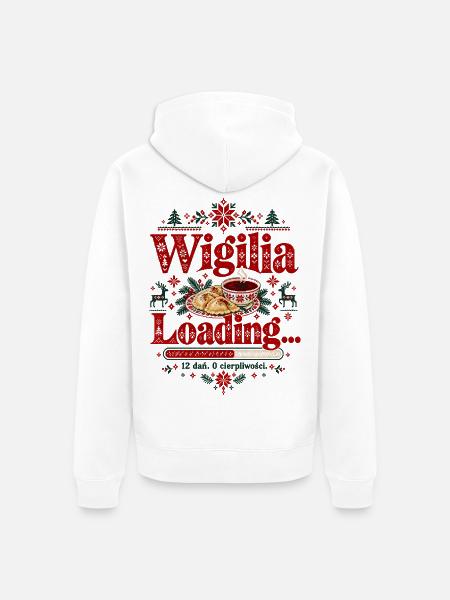 Wesolych Swiat Weihnachts-Elch-Lebkuchen-Design - Unisex Premium Bio Zip Hoodie - Weiß