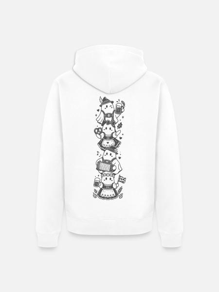 Bayerische Geister - Unisex Premium Bio Zip Hoodie - Weiß
