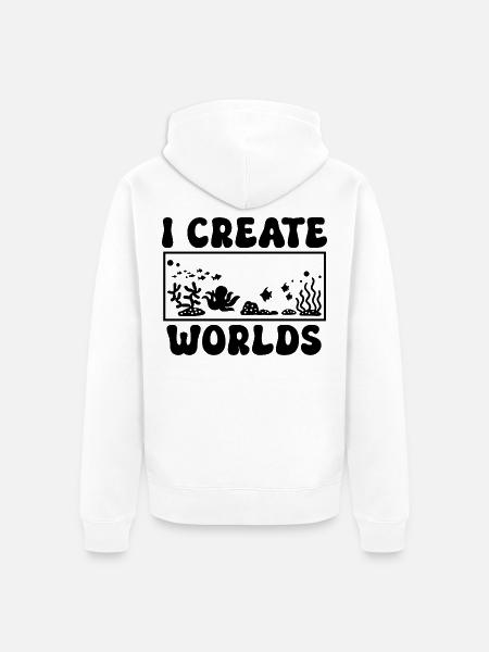 Aquascaping Spruch - Unisex Premium Bio Zip Hoodie - Weiß