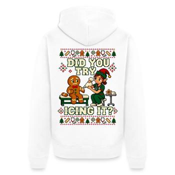 Weihnachten Pflege Lebkuchen Humor Pflege - Unisex Premium Bio Zip Hoodie - Weiß - Hinten - Thijin (182cm)