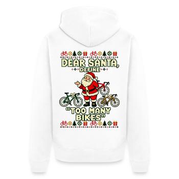 Weihnachten Rennrad Fahrrad Humor - Unisex Premium Bio Zip Hoodie - Weiß - Hinten - Thijin (182cm)