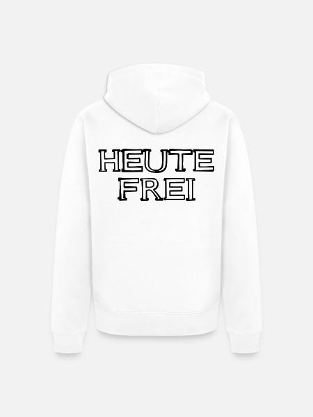 Heute frei Schriftzug handgezeichnet - Unisex Premium Bio Zip Hoodie - Weiß