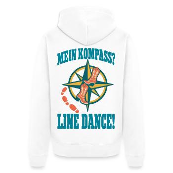 Mein Kompass Line Dance - Unisex Premium Bio Zip Hoodie - Weiß - Hinten - Thijin (182cm)