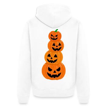 Halloween Gruselkürbisse - Unisex Premium Bio Zip Hoodie - Weiß - Hinten - Thijin (182cm)