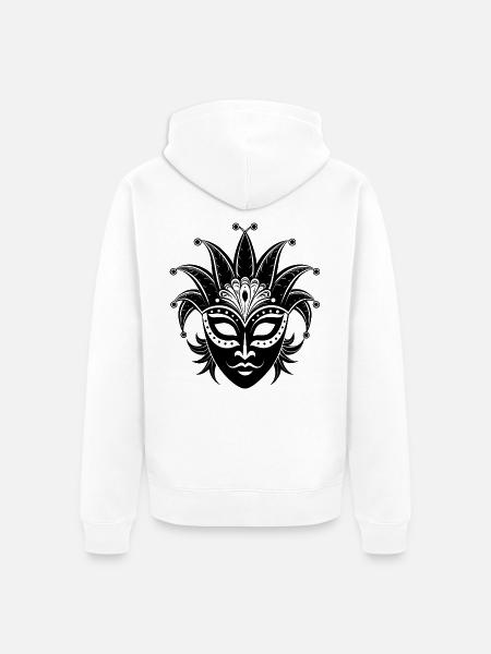 Karnevalsmaske - Unisex Premium Bio Zip Hoodie - Weiß