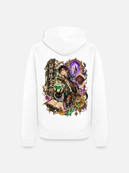Anderewelt Alchemist Magier - Unisex Premium Bio Zip Hoodie - Weiß